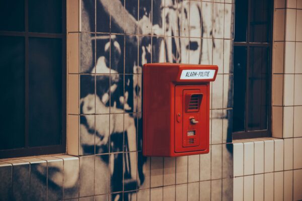 Red Alarm Politie On Wall